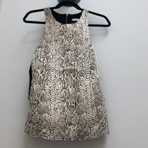 GLOW Shinny Snakeskin Print Sleeveless Top Size Large